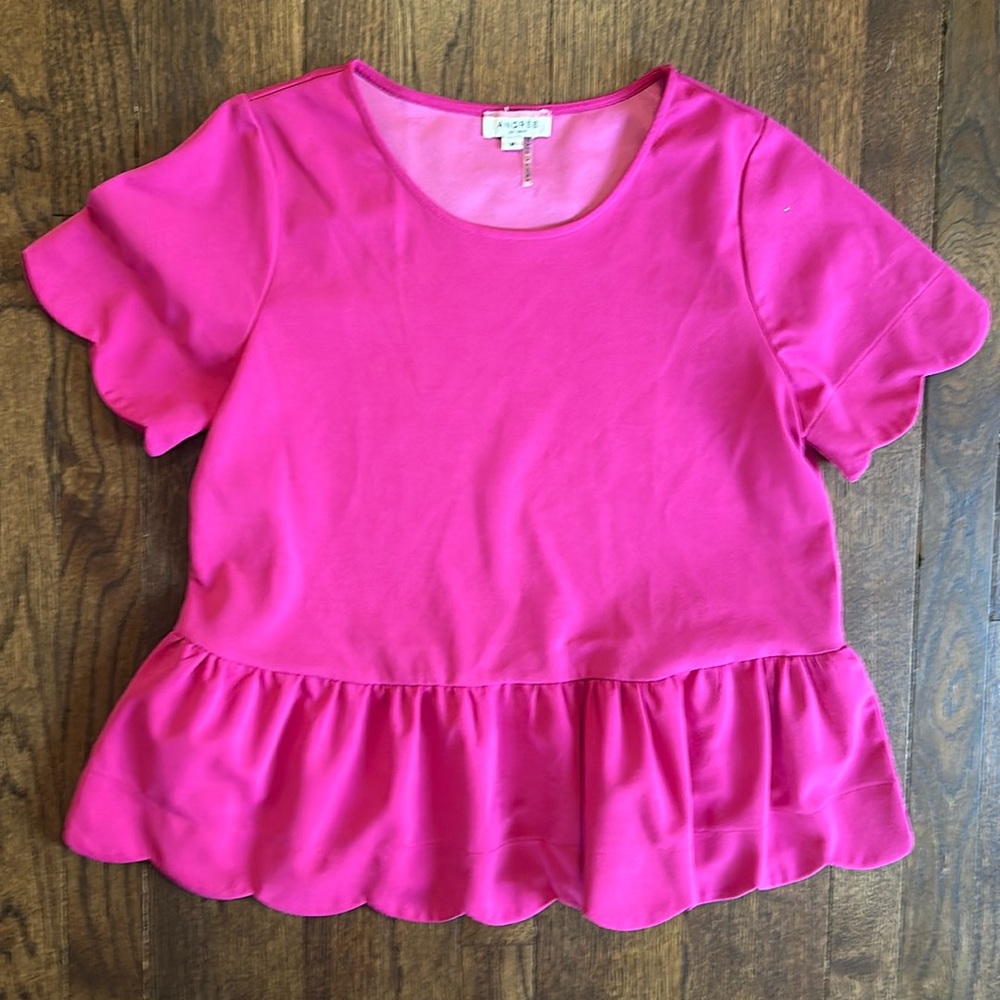 Pink Peplum Top M